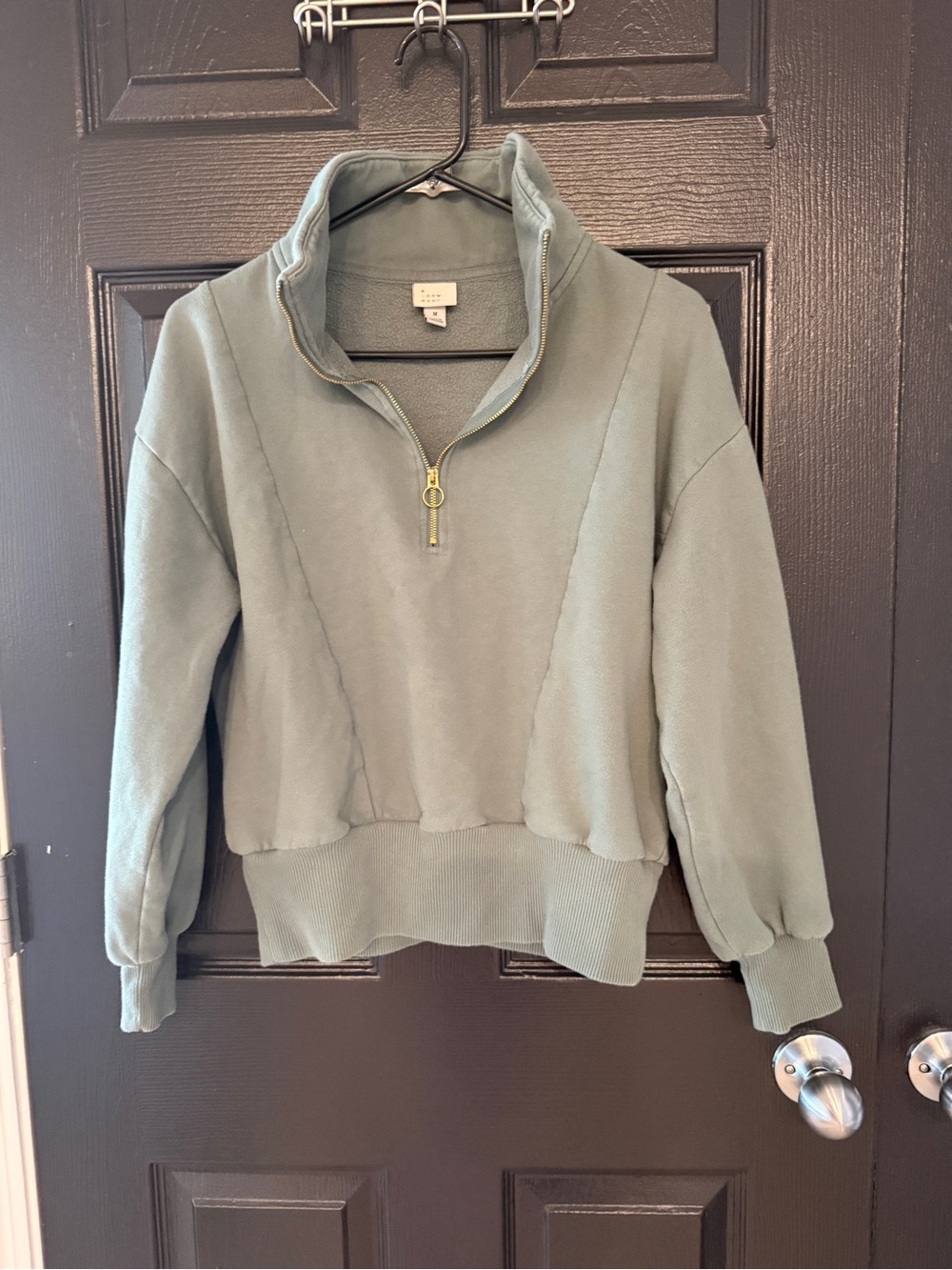 a new day Sage Green Quarter-Zip Pullover Sweatshirt